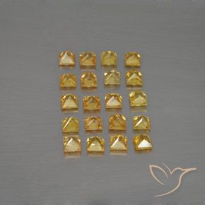 Sapphire Gemstones in 2.7 x 2.6 mm Size for Sale, Sapphire Stones in Golden Color