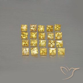 Dorado Zafiro Gema - 0.1ct Corte Princesa (ID: 354230)