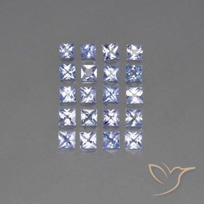 2.87 ctw Blue Sapphire Gemstones, Sapphire Gems in Princess-Cut Shape for Sale.