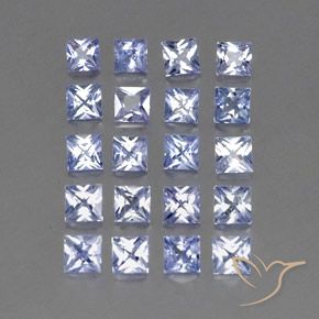 2.87 ctw Blue Sapphire Stones, Natural Sapphire in Princess-Cut Shape for Sale
