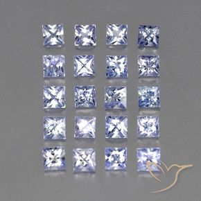 3.22 ctw Blue Sapphire Stones, Natural Sapphire in Princess-Cut Shape for Sale