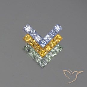 Multicolor Zafiro Gema - 0.2ct Corte Princesa (ID: 354244)