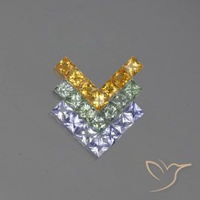 Многоцветный Сапфир Камень - 0.1ct Огранка Принцесса (ID: 354245)