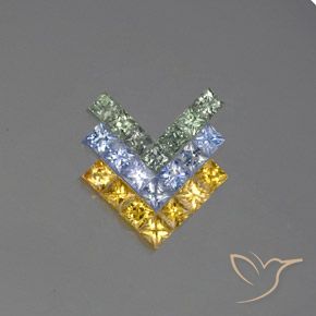 Многоцветный Сапфир Камень - 0.1ct Огранка Принцесса (ID: 354248)