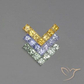 Multicolor Sapphire Gem - 0.2ct Princess-Cut (ID: 354249)