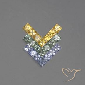 Multicolor Sapphire Gem - 0.2ct Princess-Cut (ID: 354254)