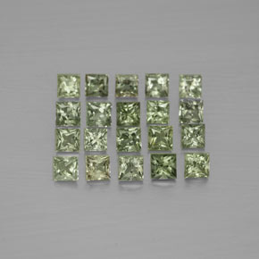 Травянисто-зелёный Сапфир Камень - 0.1ct Огранка Принцесса (ID: 354276)