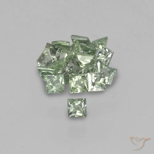 2.30ctw Natural Light Sea Green Sapphire, Square, VVS-VS