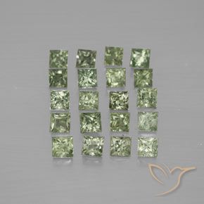 Forest Green Sapphire Gem - 0.1ct Princess-Cut (ID: 354281)
