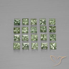 Earthy Green Сапфир Камень - 0.1ct Огранка Принцесса (ID: 354282)