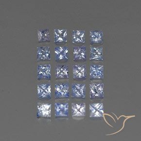 3.20 ctw Blue Sapphire Stones, Natural Sapphire in Princess-Cut Shape for Sale
