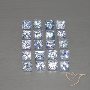 3.13 ctw Blue Sapphire Stones, Natural Sapphire in Princess-Cut Shape for Sale