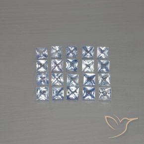 Pastel Blue Saphir Edelstein - 0.1ct Prinzess-Schliff (ID: 354400)
