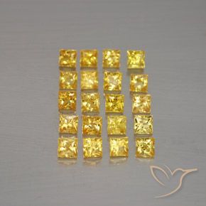 Golden Saphir Edelstein - 0.2ct Prinzess-Schliff (ID: 354453)