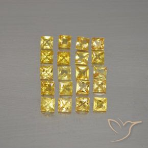 Dorado Zafiro Gema - 0.1ct Corte Princesa (ID: 354455)