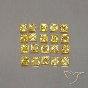 Golden Saphir Edelstein - 0.1ct Prinzess-Schliff (ID: 354456)