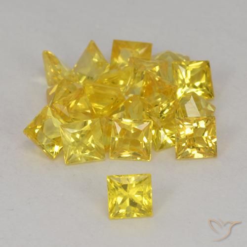 Желтый Сапфир Камень - 0.1ct Огранка Принцесса (ID: 354457)