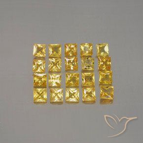 Dorado Zafiro Gema - 0.1ct Corte Princesa (ID: 354461)