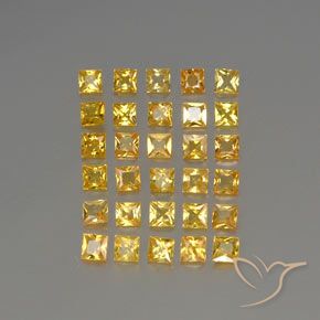 Dorado Zafiro Gema - 0.1ct Corte Princesa (ID: 354503)