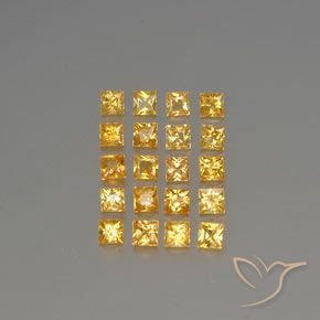 Golden Sapphire Gem - 0.1ct Princess-Cut (ID: 354505)