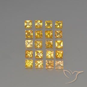 Doré Saphir gemme - 0.2ct Coupe-princess (ID: 354508)