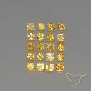 Dorado Zafiro Gema - 0.1ct Corte Princesa (ID: 354536)