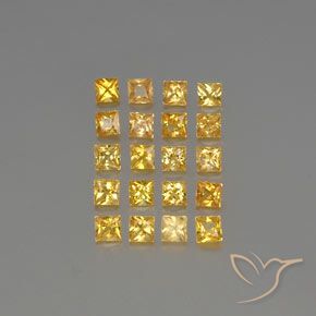 Golden Sapphire Gem - 0.1ct Princess-Cut (ID: 354537)