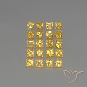 Dorado Zafiro Gema - 0.1ct Corte Princesa (ID: 354543)