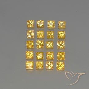 Golden Saphir Edelstein - 0.1ct Prinzess-Schliff (ID: 354545)