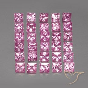 5.00 ctw Pink Sapphire Stones, Natural Sapphire in Princess-Cut Shape for Sale