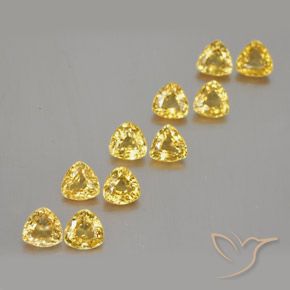 Золотой Сапфир Камень - 0.4ct Огранка Триллион Фасетная (ID: 356663)
