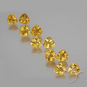 4.77 ctw Golden Sapphire Stones, Natural Sapphire in Trillion Facet Shape for Sale