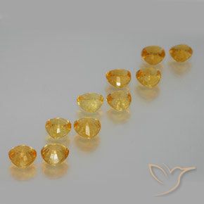 Sapphire Gemstones in 4.6 x 4.5 mm Size for Sale, Sapphire Stones in Golden Color