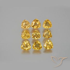 Golden Saphir Edelstein - 0.4ct Trillantschliff (ID: 356672)