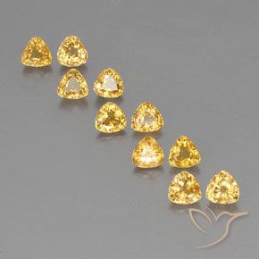 Deep Gold Сапфир Камень - 0.5ct Огранка Триллион Фасетная (ID: 356679)
