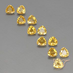 Golden Sapphire Gem - 0.4ct Trillion Facet (ID: 356683)