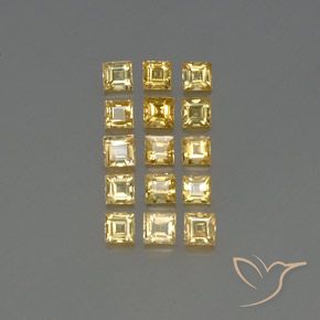 Dorado intenso Zafiro Gema - 0.2ct Forma cuadrada (ID: 357054)