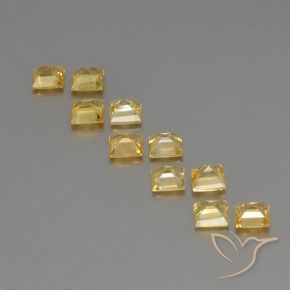 Sapphire Gemstones in 3.8 x 3.8 mm Size for Sale, Sapphire Stones in Golden Orange Color
