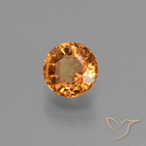 0.73 ct Orange Sapphire Stone, Natural Sapphire in Round Facet Shape for Sale