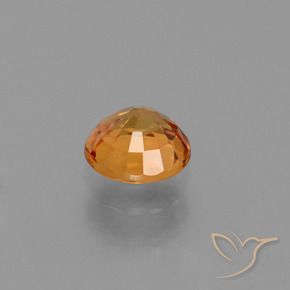 Sapphire Gemstone in 5 mm (calibrated) Size for Sale, Sapphire Stone in Medium Orange Color