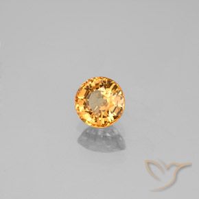 0.85 ct Golden Sapphire Stone, Natural Sapphire in Round Facet Shape for Sale