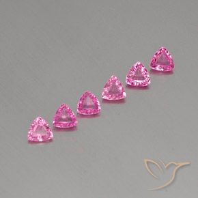 1.51 ctw Pink Sapphire Stones, Natural Sapphire in Trillion Facet Shape for Sale