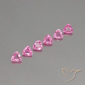 1.46 ctw Pink Sapphire Stones, Natural Sapphire in Trillion Facet Shape for Sale