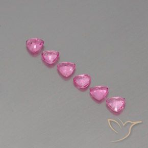 Sapphire Gemstones in 3.9 x 3.8 mm Size for Sale, Sapphire Stones in Deep Pink Color