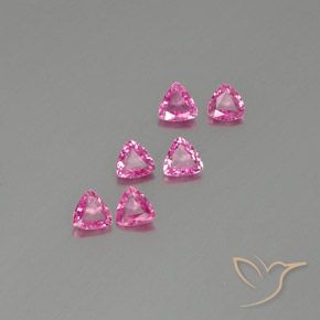 1.44 ctw Pink Sapphire Stones, Natural Sapphire in Trillion Facet Shape for Sale