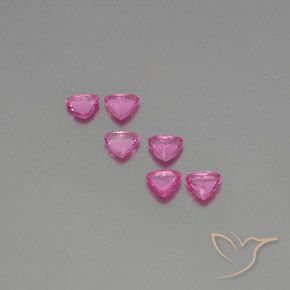 Sapphire Gemstones in 4 x 4 mm (calibrated) Size for Sale, Sapphire Stones in Intense Pink Color