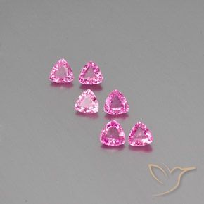 Intense Pink Zaffiro Gem - 0.3ct Sfaccettatura trilliant (ID: 357641)
