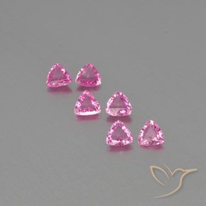 1.63 ctw Pink Sapphire Gemstones, Sapphire Gems in Trillion Facet Shape for Sale.