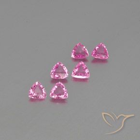 1.63 ctw Pink Sapphire Stones, Natural Sapphire in Trillion Facet Shape for Sale
