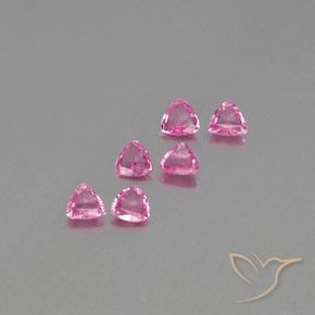 1.36 ctw Pink Sapphire Stones, Natural Sapphire in Trillion Facet Shape for Sale